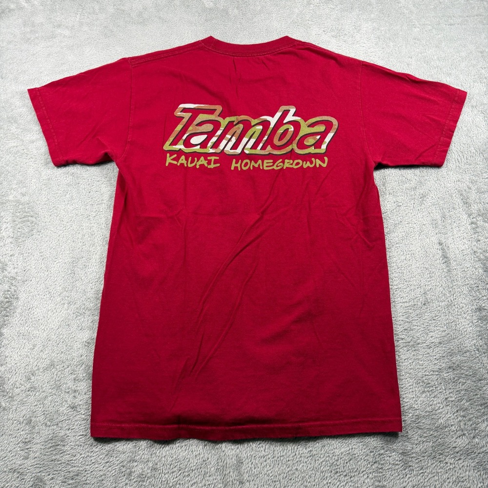 Tamba Surf Co Kauai T-Shirt Mens Medium Red Graphic Short Sleeve Camo Logo